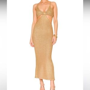 Cult Gaia Serena Knit Dress Gold